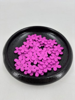 Houten Bloemen 2.5/3 cm 40 st Roze