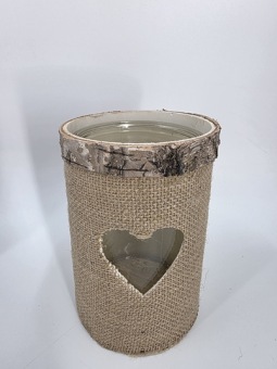 Kaarsenhouder Jute Hart 16 x 11 cm