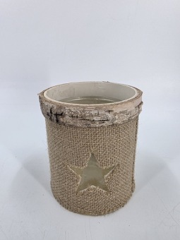 Kerzenhalter Jute Stern 12 x 11 cm
