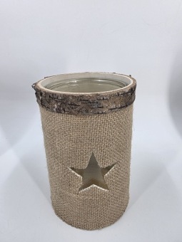 Kaarsenhouder Jute Ster 16 x 11 cm