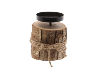 Kaarsenhouder 'Log' H13 D10 cm