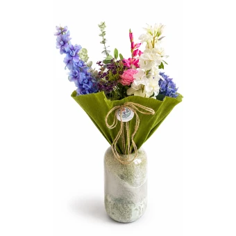 Kunstbloemen plukboeket zijden bloemen 70 cm 10 stelen