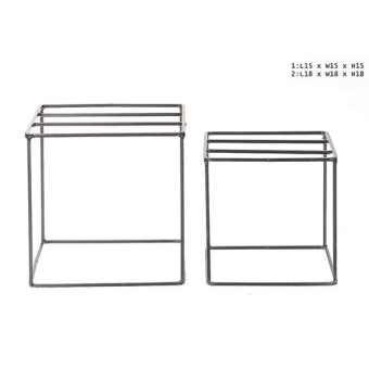 Metalen Presentatie kubus Zwart - Duo set per 2 - 15 en 18 cm - bloemschikmateriaal Dentergem