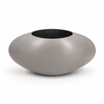 Metalen Bloempot Ovaal Grijs 53x30x17 cm