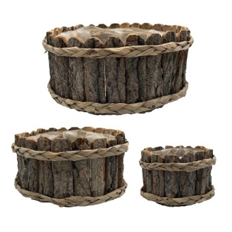Pflanzgefäße Holzstreifen Satz von 3