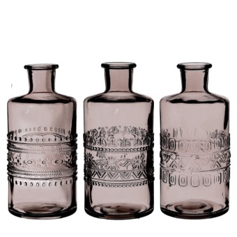 Bouteille en verre coloré porto gris Ø7,5 h.14,5 cm