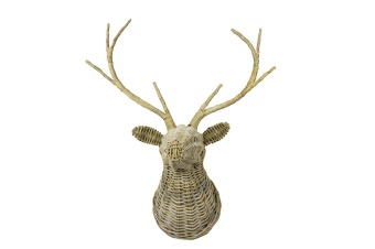 Rattan rendier hoofd 65x35 cm