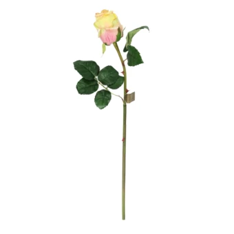 Kunstbloem Roos Geel/Roze