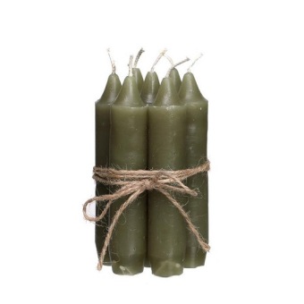 Spitskaars Moss Green 7 st.