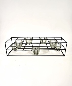 Porte-bougies métal 7 bougies 45x14x11cm