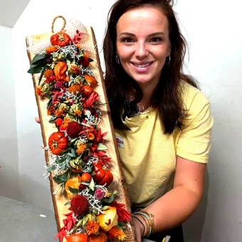 Toef op plank - herfstdeco - Carlein - Bloemschikmateriaal - Dentergem