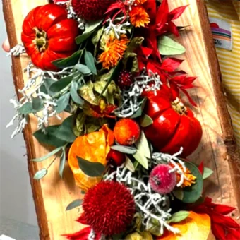 Toef op plank - herfstdeco - Carlein - Bloemschikmateriaal - Dentergem