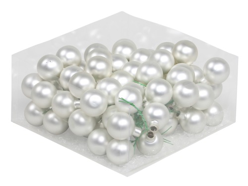 Christmas balls in glass 30 mm 12 pcs. silver mat