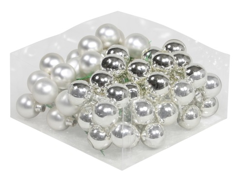 Christmas balls in glass 30 mm 72 pcs. silver combi