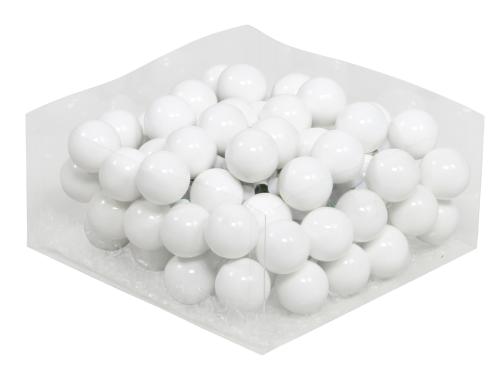 Christmas balls in glass  30 mm 72 pcs. white opal