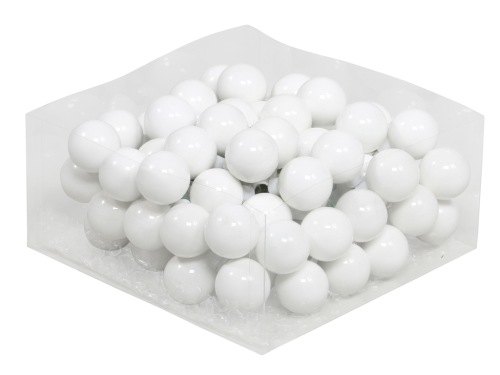 Christmas balls in glass  30 mm 12 pcs. white opal