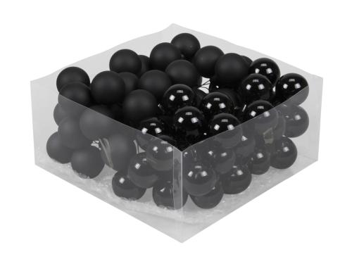 Christmas balls in glass 30 mm 72 pcs. black combi