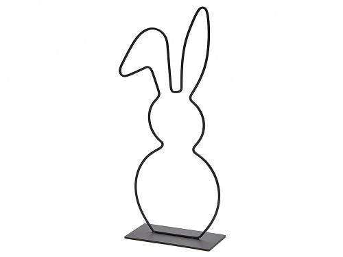 Bunny with hanging ear on foot 40 cm black