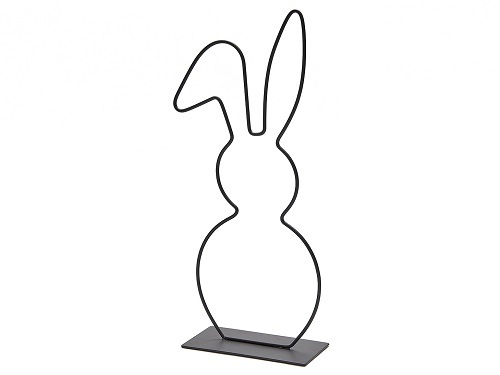 Bunny with hanging ear on foot 29 cm black