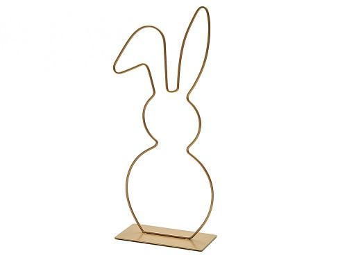 Bunny with hanging ear on foot 50 cm gold