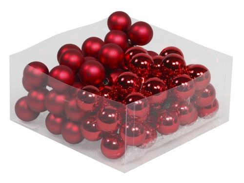 Boules de Noël en verre 30 mm 12 pcs. red combi