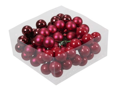 Christmas balls in glass 30 mm 12 pcs. christmas red