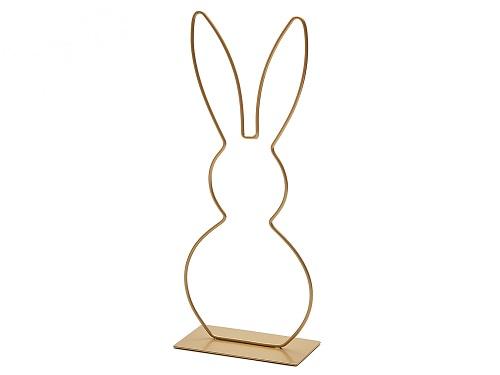 Bunny with standing ear on foot 29 cm gold