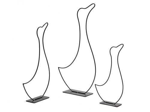 Gans op voet 40 cm zwart