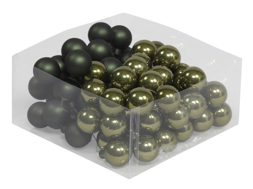 Boules de Noël en verre 30 mm 72 pcs. pine green