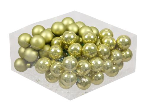 Christmas balls in glass 30 mm 72 pcs. green oasis