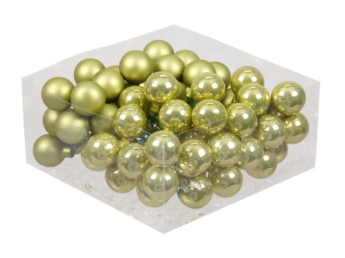 Boules de Noël en verre 30 mm 72 pcs. green oasis