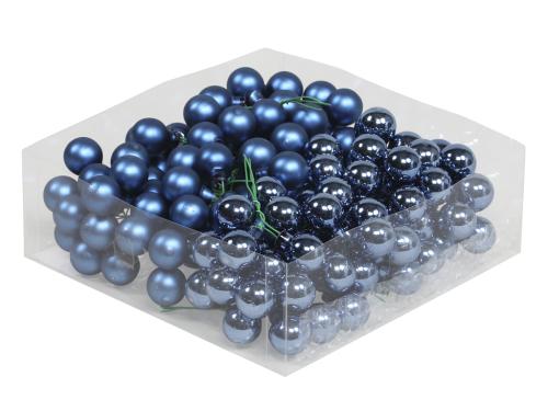 Christmas balls in glass 20 mm 24 pcs. basic blue