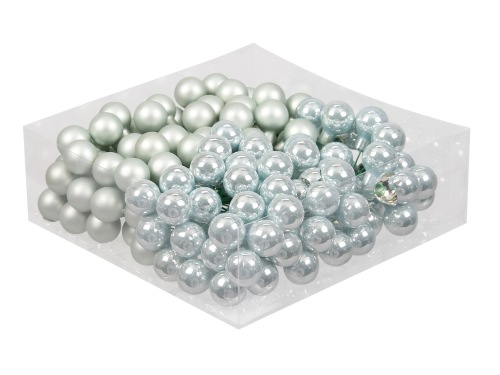 Christmas balls in glass 20 mm 24 pcs. oyster grey