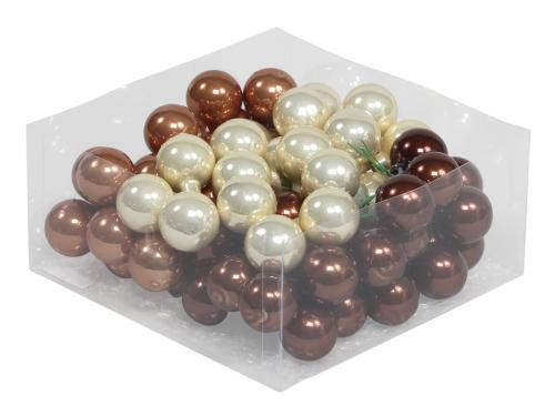 Christmas balls in glass 30 mm 72 pcs. opal natural
