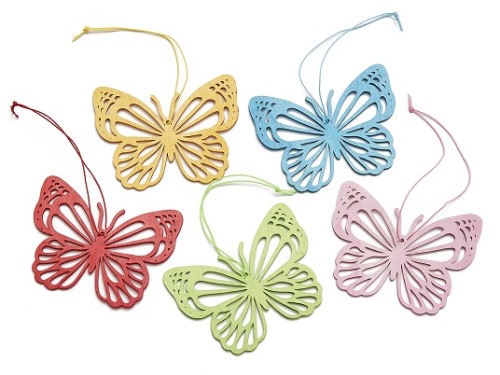 Hanger Vlinder 10 cm 4 st. Groen
