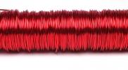 Metallic coloured wire 50 m. 0.50 mm red