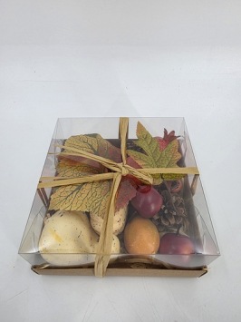Doosje decoratie pompoenen mix