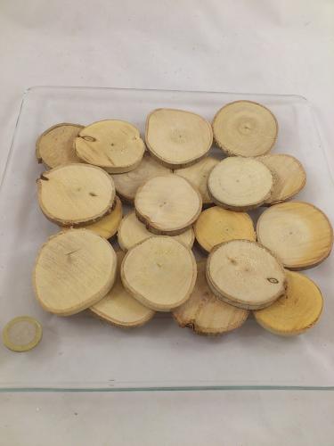Wood slices round 5-7 cm 20 p.