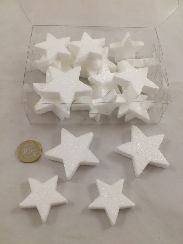 Glitter Stars D 4/5 cm white 24 p.