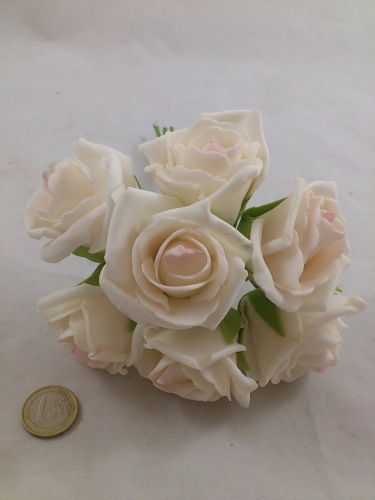 Foam rose 6 cm cream pink (6x7 p.)