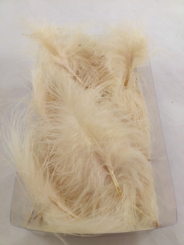 Feathers marabou box 20x12x5 cm cream