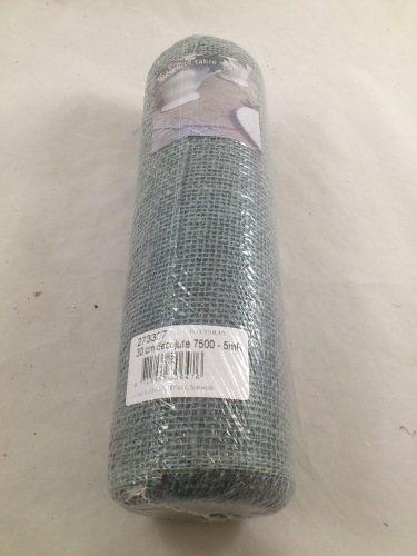 Jute tafelloper 30 cm 5 m. staal blauw