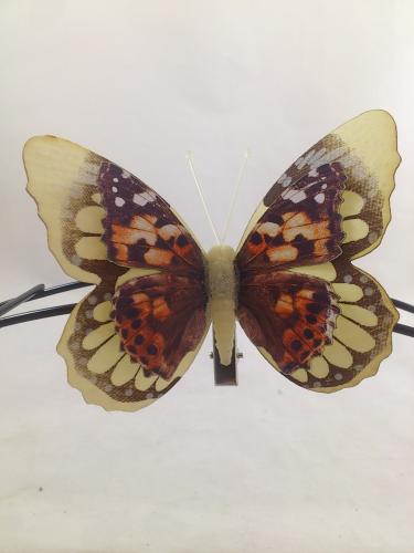 Papillon bois 11 cm brun 3 p.