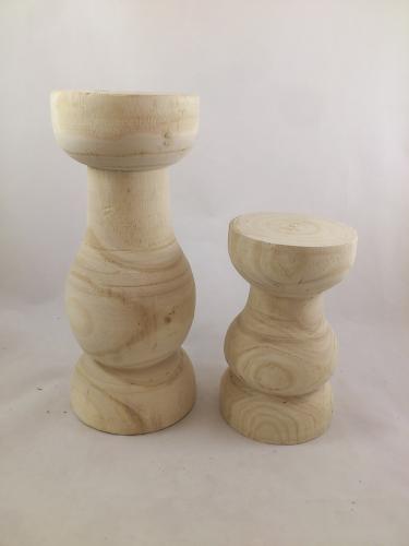 Wooden candlestick H30 D12 cm
