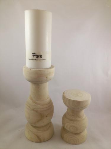 Wooden candlestick H30 D12 cm