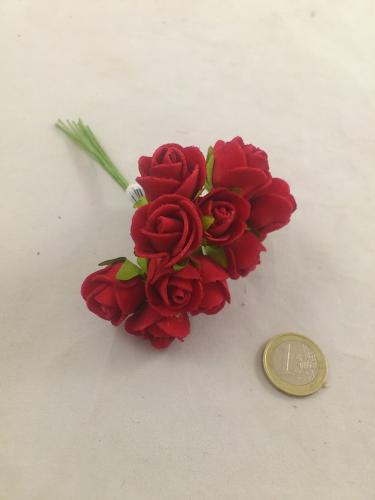 Mini rose en mousse 2 cm rouge (12 p.)