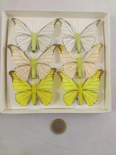 Papillon 7.5 cm 6 p. jaune