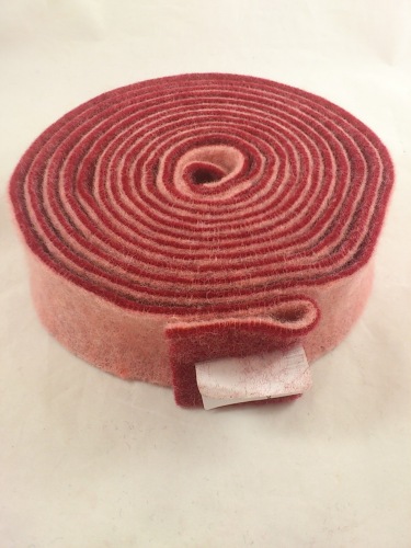 Felt bi-color wide 7.5 cm L= 5 m roze-bordeaux (RS07R005)