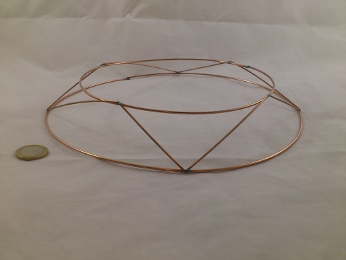 Frame copper double ring  30 cm with standing edge