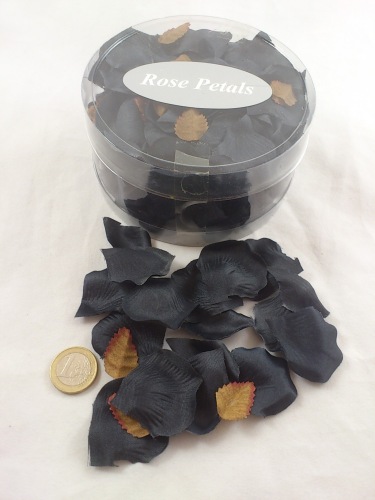 Artificial rose petals 150 p. black